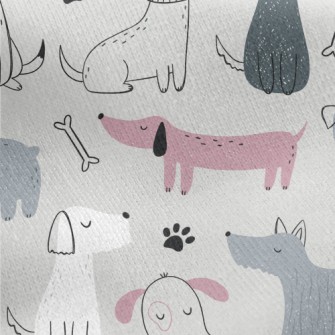 Elegant Hand Drawn Puppy Jersey Backed Fleece