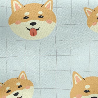 Cute Smiling Shiba Inu Jersey Backed Fleece