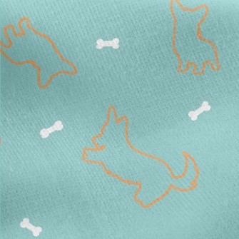 Small Dog Silhouette Jersey Backed Fleece