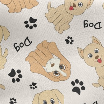 Brown Puppy Doodle Jersey Backed Fleece