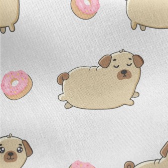 Pug And Donuts Jersey Backed Fleece