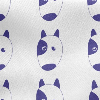 Hand Drawn Blue Dog Jersey Backed Fleece