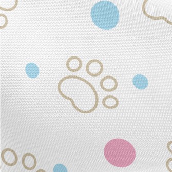 Blue And Pink Dots With Dog Pa Pongee