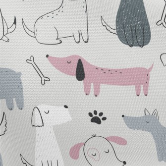 Elegant Hand Drawn Puppy Pongee