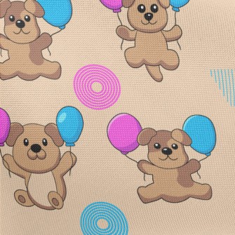 Cute Puppy Holding Balloons Pongee