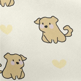 Cartoon Puppy With Love Heart Pongee