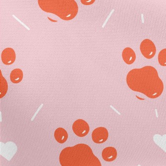 Orange Jelly Dog Paw Print Pongee