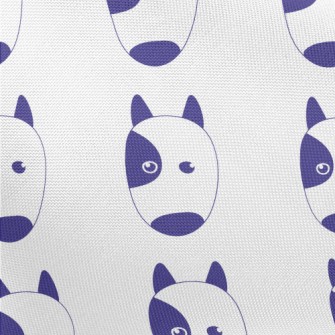 Hand Drawn Blue Dog Pongee