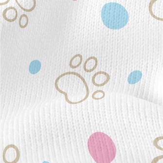 Blue And Pink Dots With Dog Pa Stretch Jersey