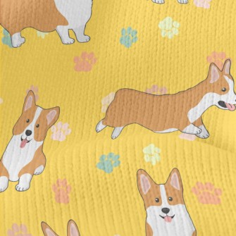 Cute Cartoon Corgi Stretch Jersey
