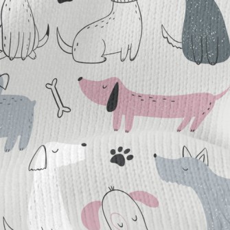 Elegant Hand Drawn Puppy Stretch Jersey