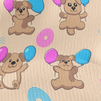 Cute Puppy Holding Balloons Stretch Jersey