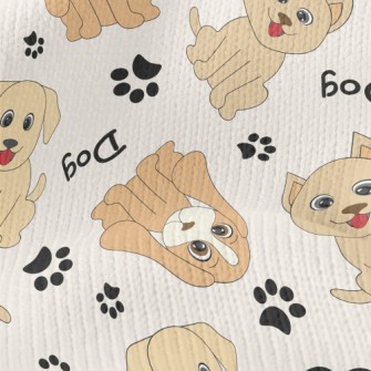 Brown Puppy Doodle Stretch Jersey