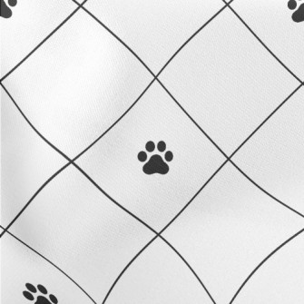 Dog Paw Print Diamond Lightweight Cotton Poplin