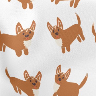 Cute Corgi Graffiti Lightweight Cotton Poplin