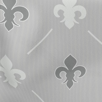 Grey Fleur-de-lis Symbol Lightweight Cotton Poplin
