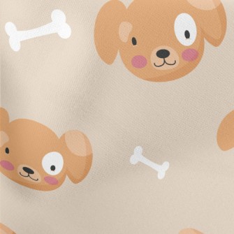 Happy Smiling Puppy Lightweight Cotton Poplin