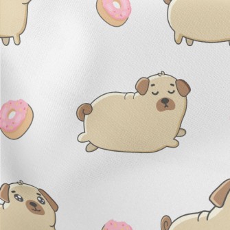 Pug And Donuts Lightweight Cotton Poplin