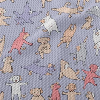 Delicate Puppy Doing Yoga Birdseye Piqué