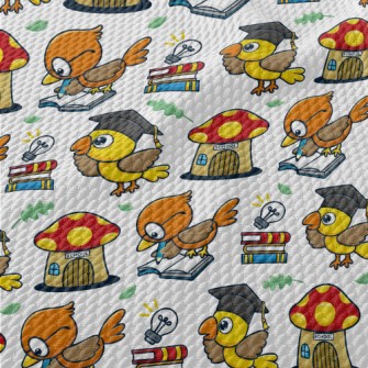 Smart Bird Goes To School Birdseye Piqué