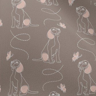 Beagle Watching Butterflies Chiffon