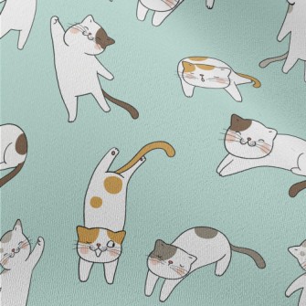 Hand Drawn Lively Cat Chiffon