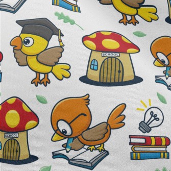 Smart Bird Goes To School Chiffon