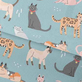 Hand Drawn Elegant House Cat Waterproof Oxford