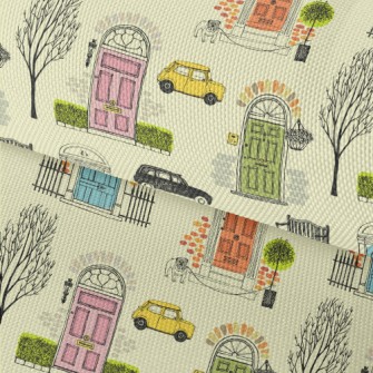 Hand Painted Colorful Door Waterproof Oxford