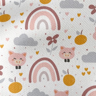 Cartoon Happy Pig Waterproof Canvas