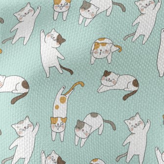 Hand Drawn Lively Cat Waterproof Canvas