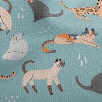 Hand Drawn Elegant House Cat Athletic Mesh Flat Back