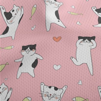 Happy Cat Dancing Athletic Mesh Flat Back