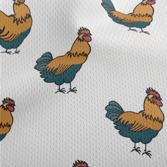 Farm Rooster Athletic Mesh Flat Back