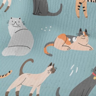Hand Drawn Elegant House Cat Terry