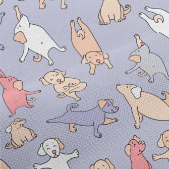 Delicate Puppy Doing Yoga Performance Linen