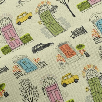 Hand Painted Colorful Door Performance Linen