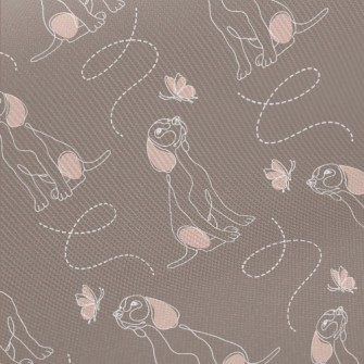 Beagle Watching Butterflies Twill