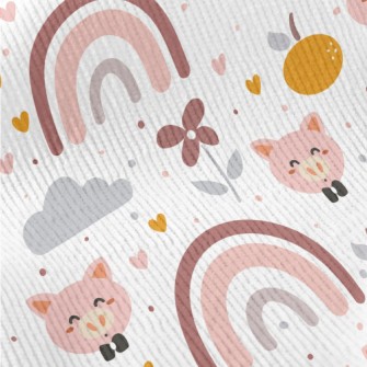 Cartoon Happy Pig Standard Corduroy