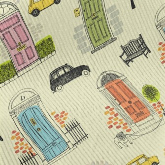 Hand Painted Colorful Door Standard Corduroy