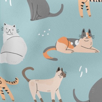 Hand Drawn Elegant House Cat Stretch Ponte