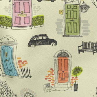 Hand Painted Colorful Door Stretch Ponte
