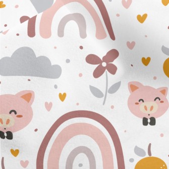 Cartoon Happy Pig Micro Fleece