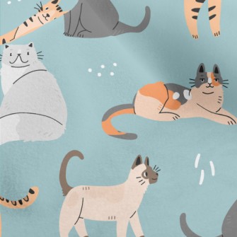 Hand Drawn Elegant House Cat Micro Fleece