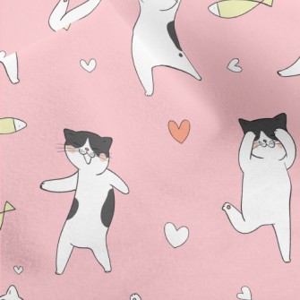 Happy Cat Dancing Micro Fleece