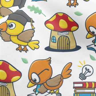Smart Bird Goes To School Micro Fleece