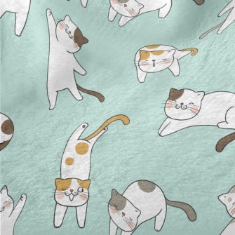 Hand Drawn Lively Cat Minky