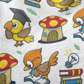 Smart Bird Goes To School Minky