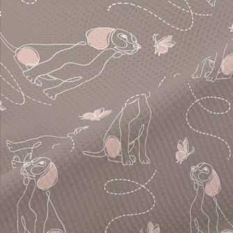 Beagle Watching Butterflies Piqué