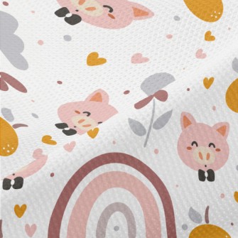 Cartoon Happy Pig Piqué